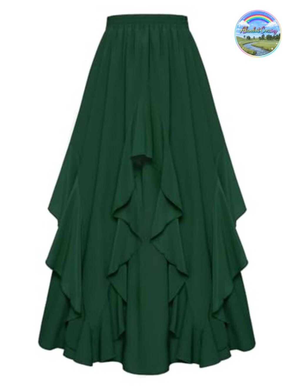 Ruffled Flowy Maxi Skirt for Women with Pockets Renaissance Boho A-Line
